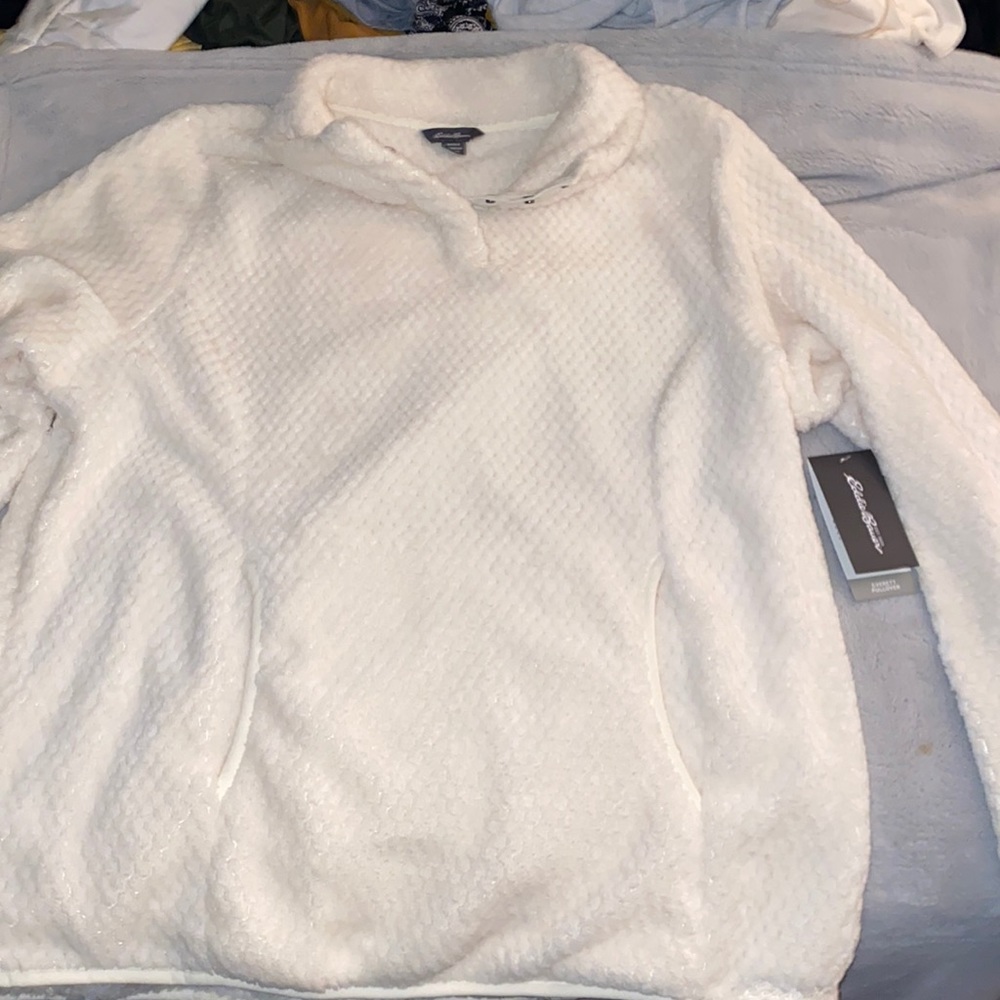Cream colored Eddie Bauer quarter zip
